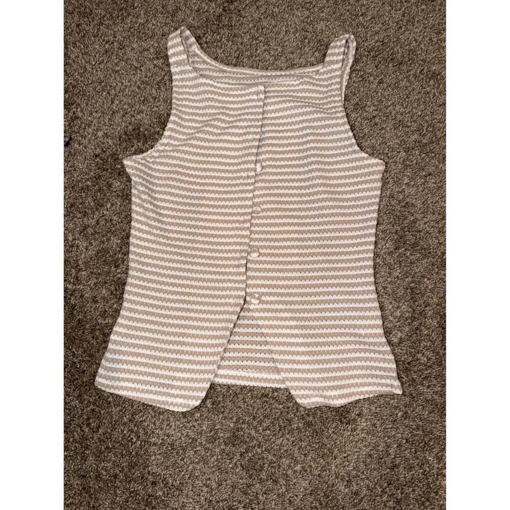 Unbranded Women's Tan and White Vest